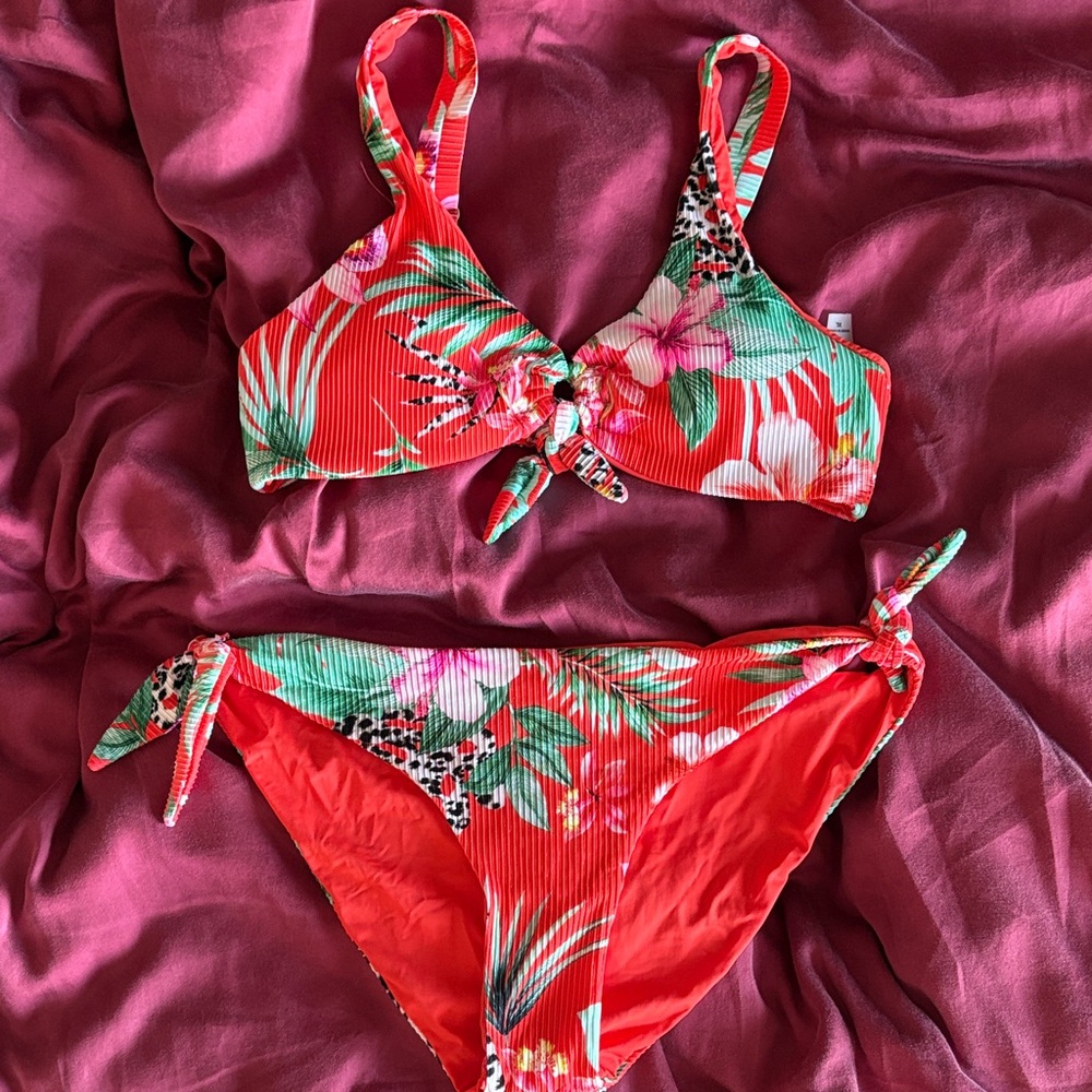 TiniBikini Red and Green Bikini Set